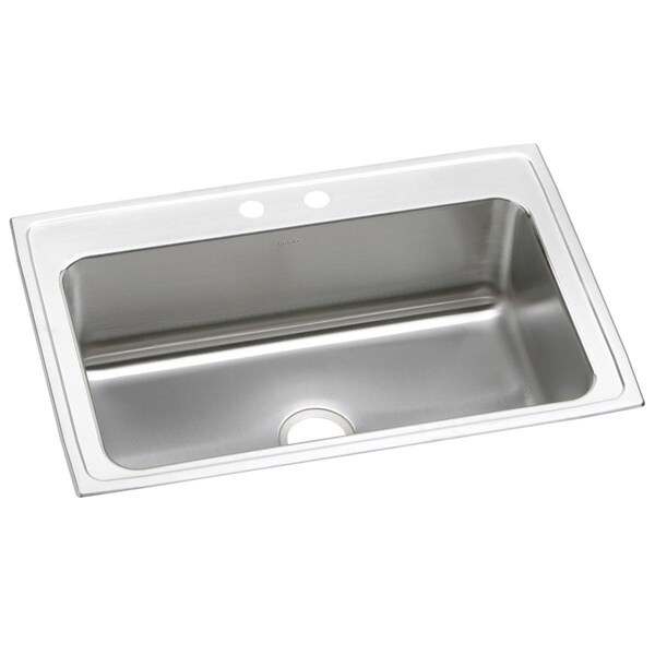 Lustertone Ss 33 X 22 X 10.1 Single Bowl Drop-In Sink With Quick-Clip